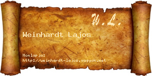 Weinhardt Lajos névjegykártya